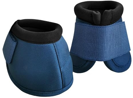 Gallopoff Cloches de Sabot pour Chevaux, Paire, Balistiques, Bleu Marine M | Anti-Rotation et Anti-Frottement, Respirantes et Très Résistantes à l'Usure, pour l'entraînement et les Pâturages