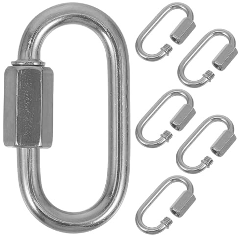 NESTINGHO 6 Stück Kettenschloss aus Edelstahl 304 Verriegelbarer Kettenglied Verbinder mit Gewinde Kleine Größe und Stabile Struktur für Cage Hook und Swing Extension