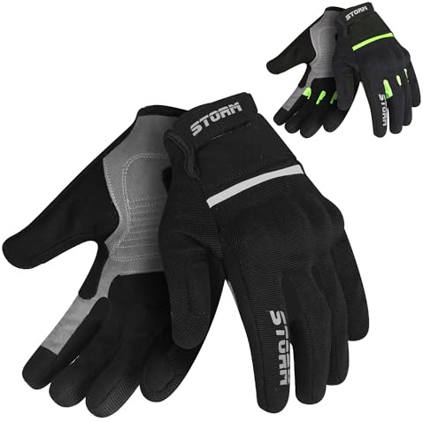 STORM Guanti da moto Estivi Touch Screen Uomo Donna Guanti da Guida Traspiranti con Protezioni per le Dita Guanti da Corsa Fuoristrada