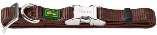 HUNTER VARIO BASIC ALU-STRONG Halsung, Hundehalsband, Nylon, Aluminium Steckverschluss, XL, braun