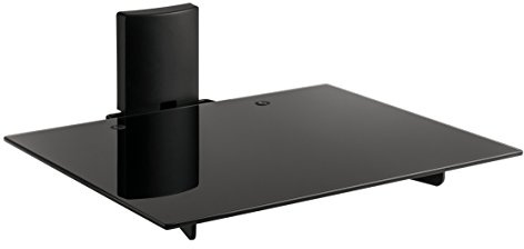 Meliconi AV SHELF PLUS, Ripiano in vetro temperato per apparecchi A/V, Nero