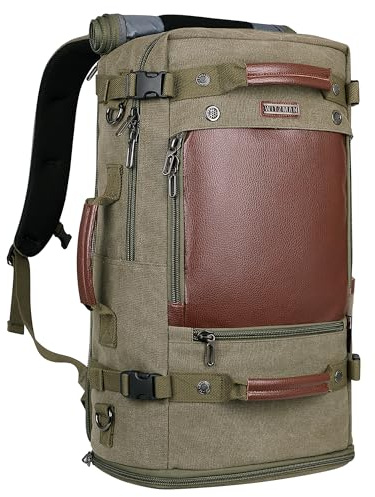 WITZMAN Canvas Reiserucksack Herren Vintage mit Laptopfach und Schuhfach | Großzügiger Stauraum, separates Schuhfach, ideal für Reisen, Arbeit und Kurztrips, A2021