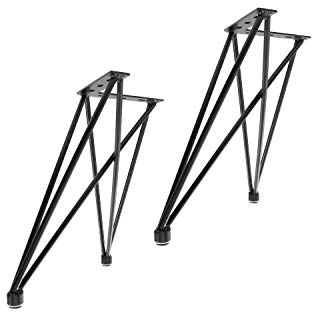 Natural Goods Berlin 2X Tischgestell X Set Hairpin Legs Tischbeine |12mm Stahl | Esstisch, Schreibtisch, Bank, Couchtisch | Schwarz, Weiß (H 42cm (Bank/Couchtisch), Schwarz)
