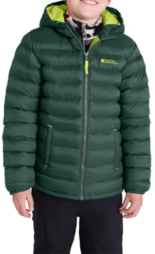 Mountain Warehouse Seasons Manteau Imperméable pour Fille Et Garçon - Doudoune Rembourrée Et Légère À Capuche pour Enfant, Veste d'hiver Matelassée pour Garçon Et Fille Kaki 11-12 Ans