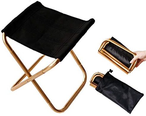 Mini Campinghocker Outdoor Tragbarer Klappstuhl Klappbarer Hocker mit Tasche, Aluminium, Kompakt, Ultraleichter mit Einer Tragetasche für Garten, Strand, Angeln, Wandern, Picknick, Reisen