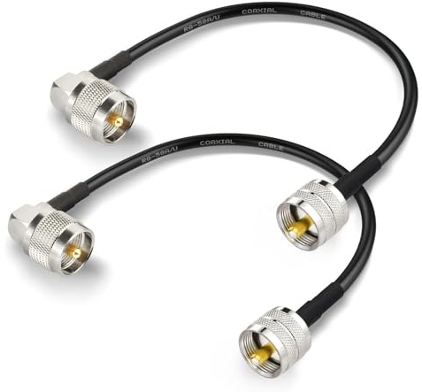 Superbat PL-259 Jumper Cable UHF (Pl259) Male to Male Low Loss Digital RG58 Coax Cable (12 Inch RG58) for HAM & CB Radio,Antenna Analyzer,Dummy Load,SWR Meter 2-Pack