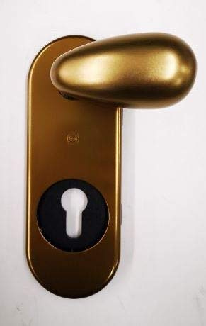 KIT COMO SECUREMME PLACCA+MANIGLIA A FORMA DI UOVO IN ALLUMINIO BRONZATO F4 SINGOLA PER PORTA BLINDATA Q8 FORO CILINDRO EUROPEO PZ 1