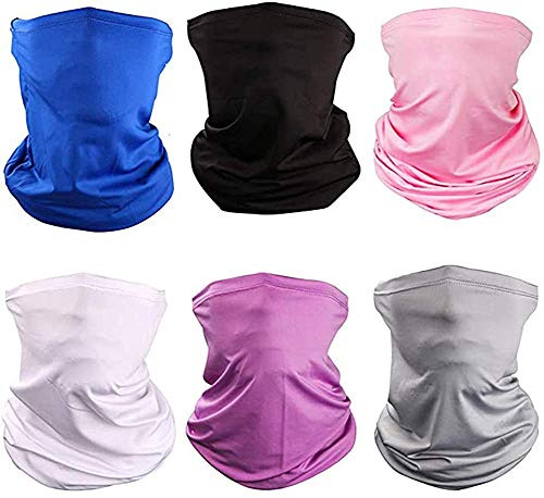 Geek-M 6 Stück Schlauchschal Multifunktionstuch für Herren/Damen Bandana Mundschutz, Loop Schal für Laufen Wandern Radfahren Motorradfahren (Solid)