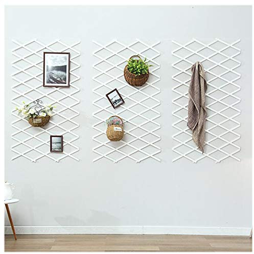 YOGANHJAT Celosia Madera Extensible Madera Pared Enrejado expansión jardín Resistente para Plantas De pie Independiente de Madera Decoración de balcón 100×40cm,Blanco,3 Pieces