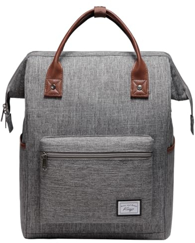 Kasgo Sac à Dos Ordinateur Portable Femme, Sac à Dos Homme Grand 15,6 Pouces Imperméable Confortable Cartable Professeur pour Travail Scolaire Collège Voyage avec USB Charging Port Carbone Gris