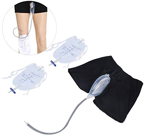 Borsa per urina, borsa da pipì maschile indossabile Pantaloni morbidi da viaggio per incontinenza Borsa da pipì a prova di perdite Collettore Sistema per orinatoio per uomini(L(2 feet 6-3 feet))