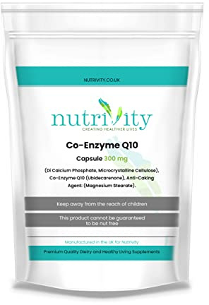 CoQ10 300mg | 240 Capsules | 8 Month Supply | High Strength Naturally Fermented Ubiquinone | High Absorption Antioxidant Immune Support | Vegan | Halal | Gluten & Dairy Free | UK GMP Made | Nutrivity