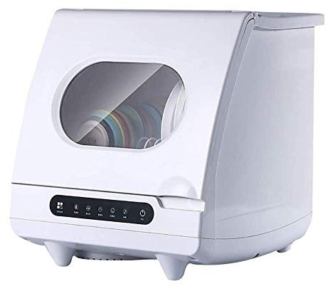 Tabletop Dishwasher Automatic Portable Mini Dish Washer No Plumbing, with Delay Start - with Stainless Steel Interior and 6 Place Settings Rack, for Apartment Office