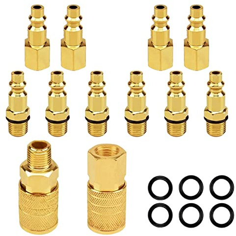 Nutmanel 12 PCS Compresor de aire Acoplador Acoplador Conector Kit de enchufe Acoplador rápido neumático