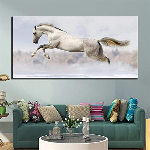 Moxiaa DIY Diamond Painting Voll Bilder Tier Pferd 40x80cm Runder Diamonds Painting Vollbohrer Kristall Strass Stickerei Mosaik Gemälde für Erwachsene Anfänger Raumdekor Wand Dekor