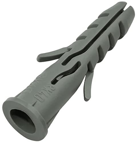 AERZETIX - C57736 - Lot de 50 Chevilles à collerette universelles Ø8x40 mm - en Plastique - pour Fixation en béton Brique parpaing