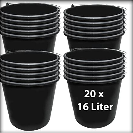 20 STK. 16 l Baueimer Zementeimer Mörteleimer Eimer mit Henkel Ernteeimer Putzeimer Wassereimer