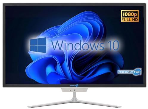 SIMPLETEK PC tout-en-un i5 jusqu'à 3,20 GHz 16 Go RAM SSD 240 Go + 2 To Windows 10 Pro | Écran 24 FHD Webcam intégrée WiFi BT LAN HDMI | Ordinateur fixe maison bureau école travail