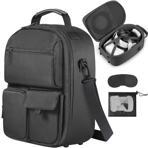 Foregoer Carrying Case for Meta Quest 3/Quest 3S/Oculus Quest 2, Hard Travel Storage Case Compatible with Quest Headset, Quest Pro, Touch Controllers Accessories, VR All-in-One Gaming Headset