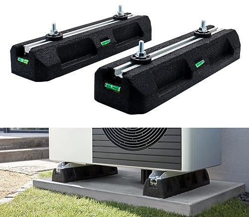 Air Jade Kit de base de montaje en suelo para condensadores de aire acondicionado mini split sin conductos, almohadillas de base aisladoras de goma antivibración, soporta hasta 1100 libras, 9,000