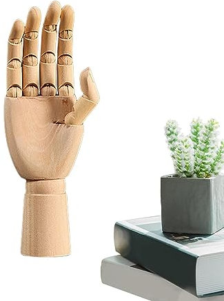 Kaxenig Holzkunst Mannequin Hand, Gelenke Künstlerpuppenmodell zum Zeichnen, Künstlerpuppe aus mit flexiblen Gelenken, Holzmodell zum Skizzieren und Malen