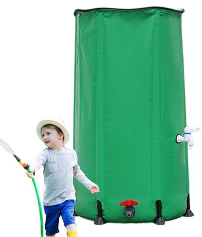 Rain Collection Barrel – Colección de agua de lluvia plegable – Tanque de almacenamiento de agua portátil, contenedor recogedor de agua con espiga de filtro