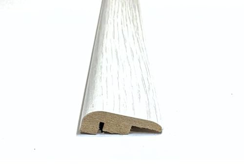Miami White Oak Laminate & Wood Flooring Section Transition Bar MDF Threshold Strip End Bar Profile Door Strip Moulding Oak Trim - 2.4m (2400mm)