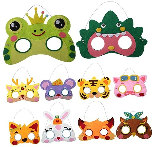 Alasum 40stücke Teiliges Tiermasken Aus Filz Für Junge Mädchen Lustige Cosplay-masken Für Halloween Partys Und Festlichkeiten Wiederverwendbar Sicher Und Praktisch Für Kreative