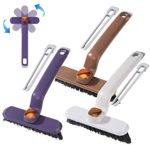 4 Fugenbürste Bad Fugenreiniger，360° Multifunktionale Hartborsten Fugenreinigungsbürste，Drehbare Reinigungsbürste，Wird zur gründlichen Reinigung von Badezimmern,Bodennähten,Fenstern,Küchenspülen