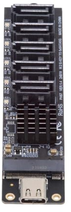 NFHK 10Gbps USB-C Typ-C zu NGFF Schlüssel B+M SATA 6Gbps 5 Ports Adapter Konverter PM Port Multiplier Selector JMB575 JMS580
