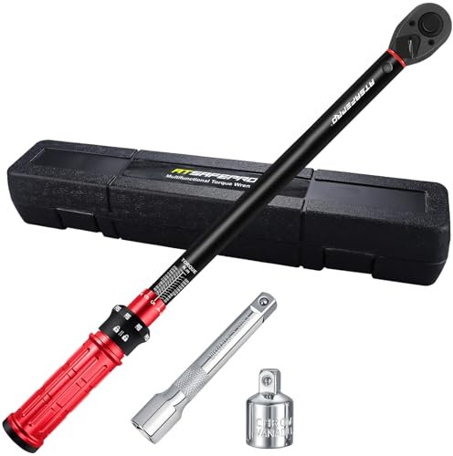 ATsafepro Drehmomentschlüssel 1/2,20-230Nm Drehmomentschlüssel auto mit 3/8 Adapter Verlängerungsstange,±3% Fehlergenauigkeit 72 Zähne torque wrench für die Reparatur von Auto, Motorrad, LKWs