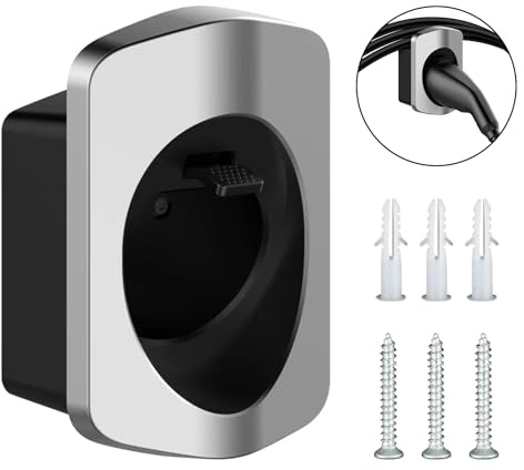 PZCC EV Charger Holder of Car Accessories,Cable Organizer for Electric cars with Type 2 IEC 62196-2 Plug,Wall Mount EV Charging Cable Organizer for Wall Box Charging Cable Tidy Management
