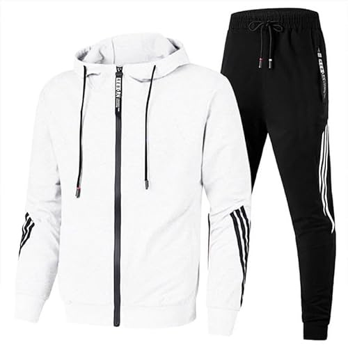 HICKMONBER Hommes Jogging Survêtement Sport Costume,DéContracté Hooded Survetement Sport Ensemble,Pas Cher S-3XL