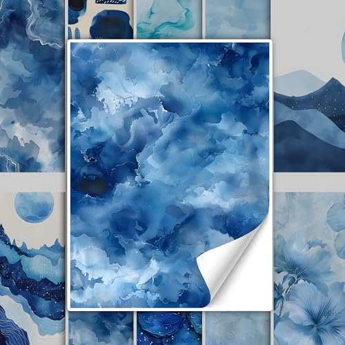 GRAZDesign Set Fliesenaufkleber Bad & Küche, Maritim, Klebefliesen im Ozeanblau, Selbstklebende Fliesenfolie - 20x25cm / 10 Stück