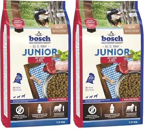 Bosch HPC Junior mit Lamm & Reis | Hundetrockenfutter zur Aufzucht ernährungssensibler Welpen | 1 x 3 kg (Packung mit 2)