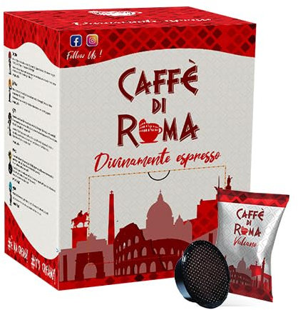 600 Capsule CAFFE DI ROMA Miscela VULCANO ROSSA Compatibili con A Modo Mio - Forte e Decisa - 600 Capsule Compatibili con le Macchine ad uso domestico Lavazza* A Modo Mio* -