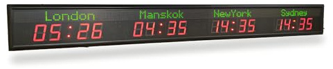 Orologio Da Parete Con 4 Fusi Orari,orologio Digitale Con Fusiorari Mondiali E Telecomando,luminosità Regolabile Su 5livelli E 2modalità Visualizzazione,calibrazione Automatica,memoriaspegnimento
