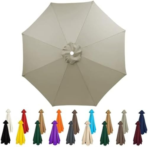 Parasol Housses Pour Parasols de Jardin,2,5-3,5 m Avec Aération Supérieure, 8 Bras En Tissu Pour Terrasse Et Plage