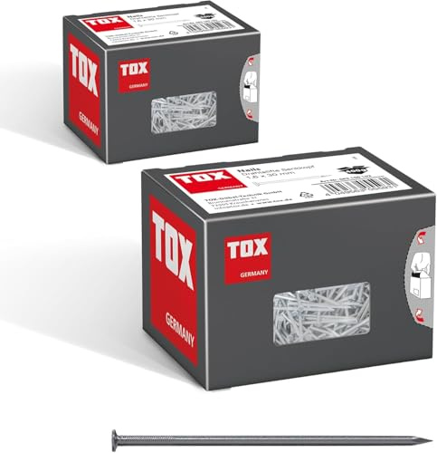 TOX Drahtstifte Nails Set, Gr 1,6x30 mm mit Senkkopf für einfache Holzverbindungen, universelle Einsatzmöglichkeit im Innen- und Außenbereich, 2x 400 g im Karton