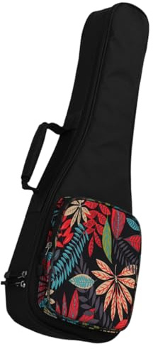 Ukulelen Aufbewahrungstasche 23 Zoll mit Doppelträgern und Fronttasche | Nylon mit Schwammpolsterung, Leicht zu Tragen, Gepolstert, für 23-zoll Ukulelen, 1 Stück Zufälliger Stil