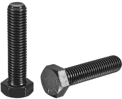 QUARKZMAN 2Pcs M12-1.75 x 50mm Tornillo de Cabeza Hexagonal de Rosca Izquierda, Tornillos y Pernos de Fijación de Acero al Carbono con Óxido Negro con Rosca Inversa Completa para Maquinaria