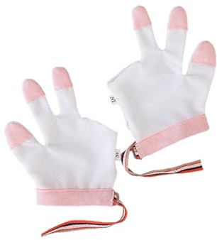 Guantes de protección para los dedos del bebé que evitan chuparse el pulgar y se muerden las uñas, algodón suave, cómodo, transpirable, fácil de llevar, para niños pequeños, evita que se muerdan las