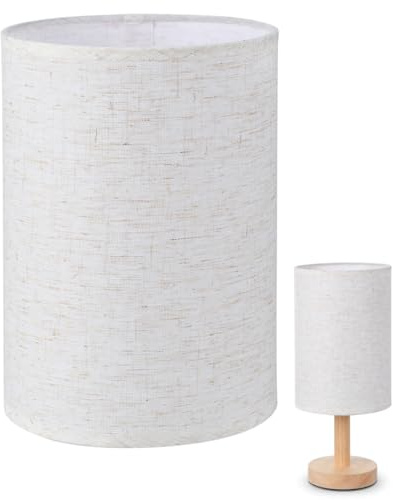 DONFAMDS Pantalla Cilíndrica para Lámpara de Mesa de Tela de Lino 5.5X5.5X7.8 CM Luz para Dormitorio y Sala de Estar