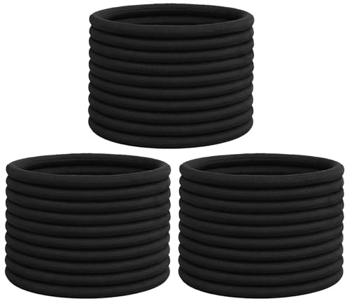30pcs Hair Bobbles, 4mm Thick Reinforced and Durable Hair Bands, Gentle on Hair, Ideal for Girls Women’s DIY Hairstyles(Black)
