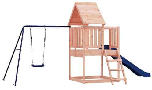 Spielturm Massivholz Douglasie Schaukel Klettergerüst Rutsche Sandkasten Garten Stelzenhaus Kinderspielgerät Outdoor wetterfest langlebig robust für Kleinkinder und Kinder