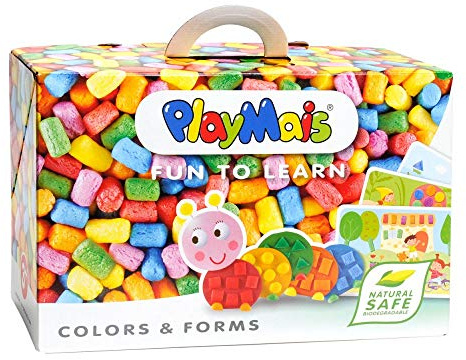 Playmais FUN TO LEARN Colors & Forms Bastel-Set für Kinder ab 3 Jahren I Motorik-Spielzeug mit 550 14 Motiv-Vorlagen zum Basteln I Fördert Kreativität & Feinmotorik I Natürliches Spielzeug