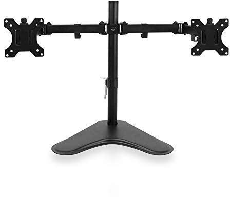 Ewent Monitorarm för 2 Skärmar upp till 32 Tum, Dubbelt Monitorfäste för Skrivbord, VESA 75x75/100x100 mm, Tilt, Rotation och Svängfunktion
