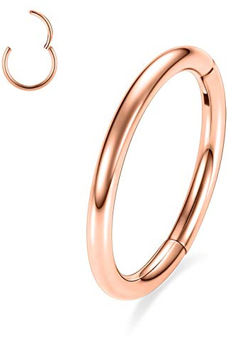 316L Chirurgischer Stahl Klappbarer nahtloser Septum-Clicker-Ring 20G / 18gG / 16G / 14G / 12G / 10G / 8G Nasenring Tragus Knorpel Helix Daith Tragus Ohrring Reifen Piercing Schmuck für Frauen Mädchen