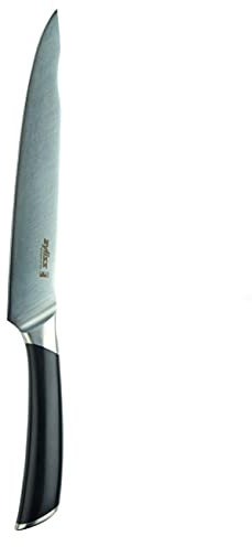 Zyliss Comfort Pro Carving Knife, 20cm/8in, Sharp Forged German Stainless Steel, Antibacterial Black Handle with Finger Rest, Professional Kitchen Knife/Meat Knife, Dishwasher Safe
