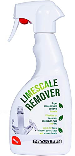 Pro-Kleen Limescale Remover Spray - Removes Stubborn Limescale, Dust, Rust & Dirt From Taps, Shower Heads, Tiles, Shower Doors & More - Easy to Use Formula (1 x 500ml)